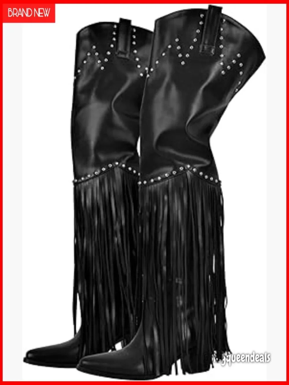 Fringe Tassel Thigh High Over Knee Boots Wide Calf Western Cowboy